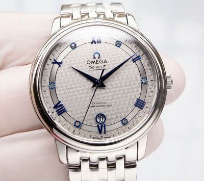 Omega De Ville Series 39.5mm for men 32.7mm for women 8215 Movement Silver Dial Couple Watch
